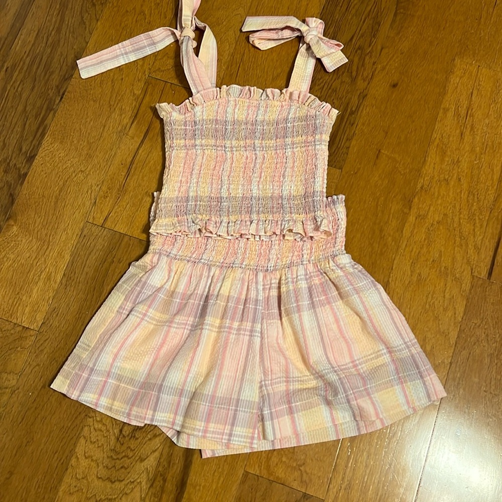 Dee Dee Plaid Smocked Bodice Top and Shorts Set‎